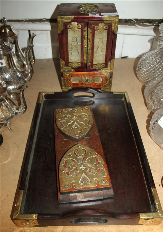 Oriental cabinet, tray & bookslide